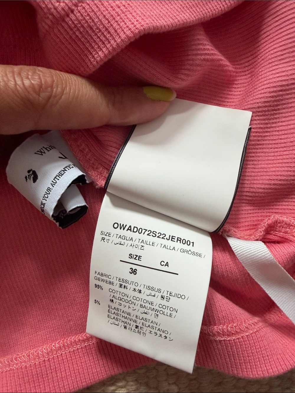 Off-White Pink Ribbed Tank Top - Picture 4 of 4